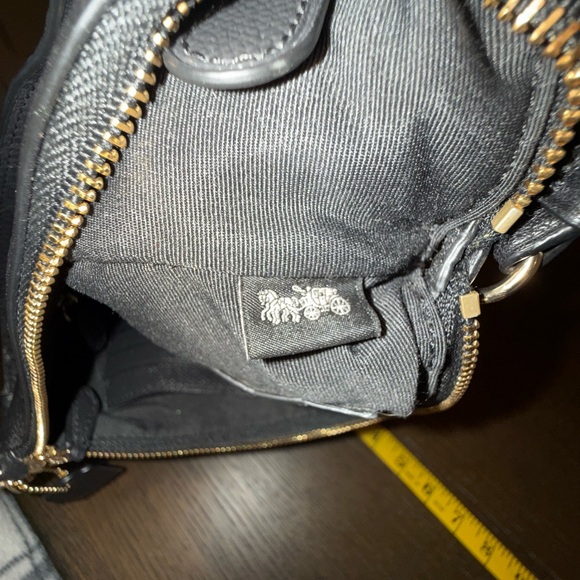 Coach Black Leather Wristlet with Gold Accents - Picture 6 of 7